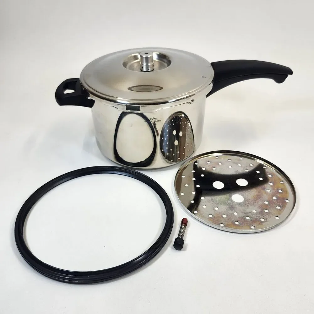 Kuhn Rikon Pressure Cooker Duromatic 5L Stainless 18/10 Swiss Switzerland 30352